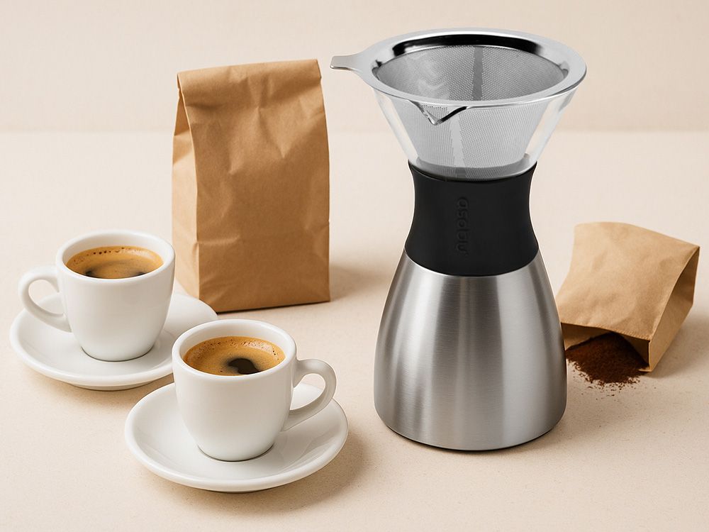 Кофеварка POUR OVER, 1000 мл, серебристый/черный