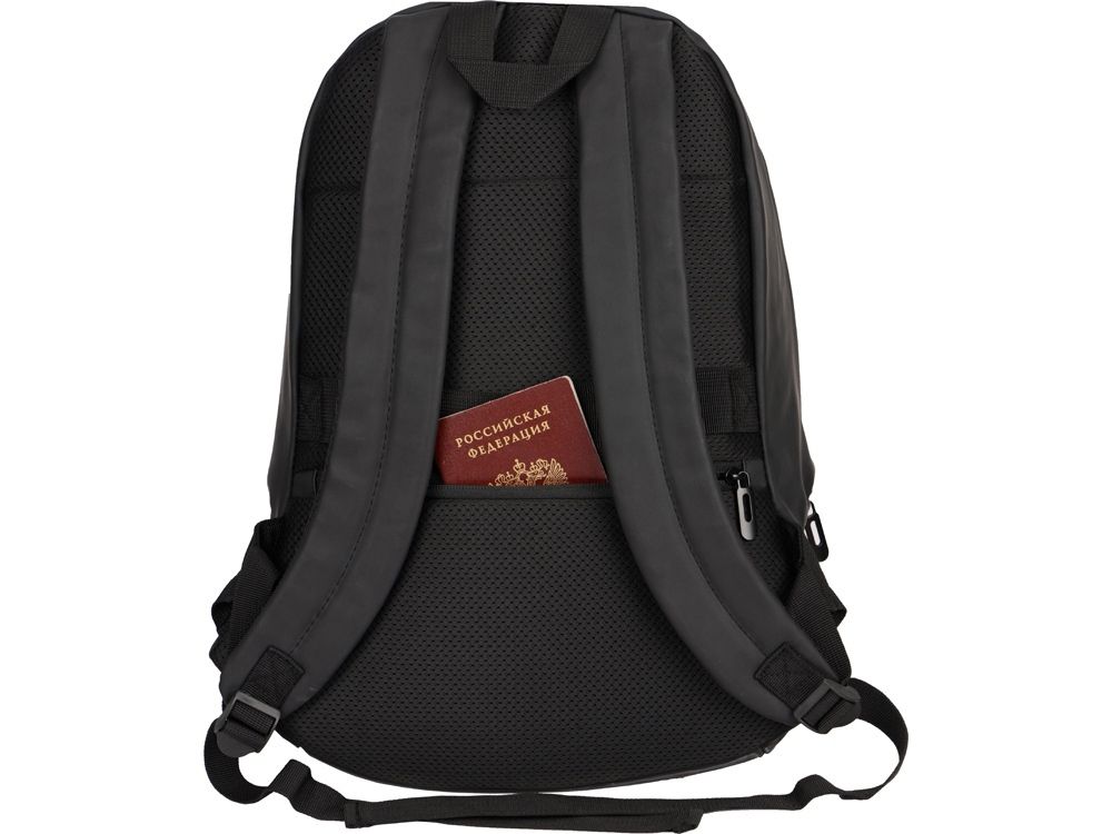 Рюкзак Glam для ноутбука 15'' из мягкой экокожи, черный