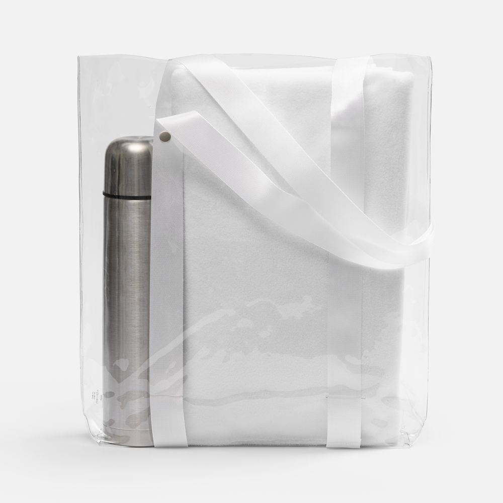 Шопер Clear Fest, ver.2, прозрачный с белыми ручками