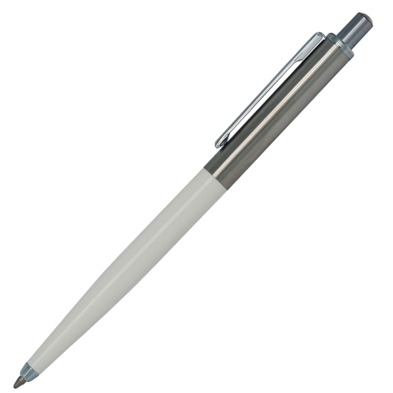 Ручка шариковая, металлическая/пластиковая, белая/серебристая, Best Point Metal Requis