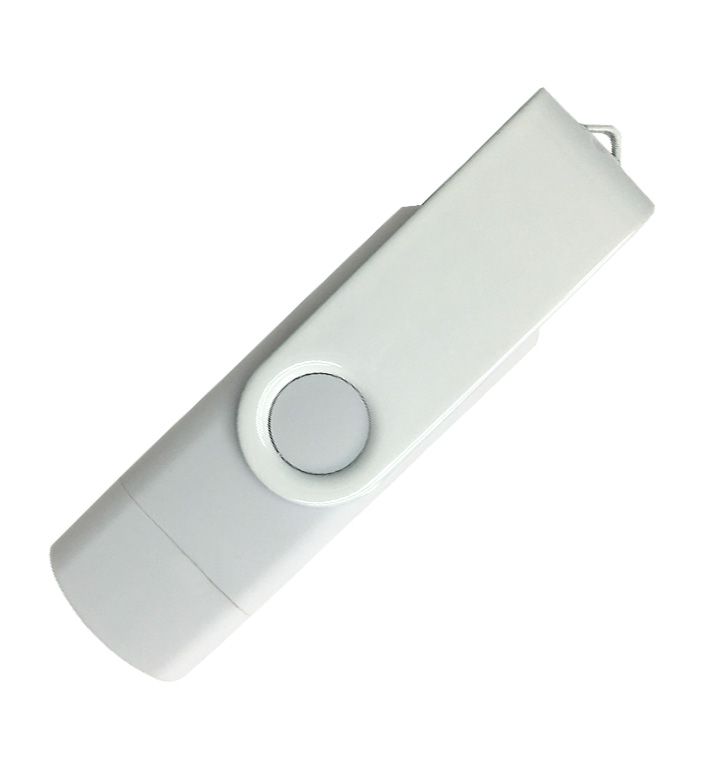 Флеш накопитель USB 2.0/OTG Twister Smart 16GB, пластик Софт Тач/металл