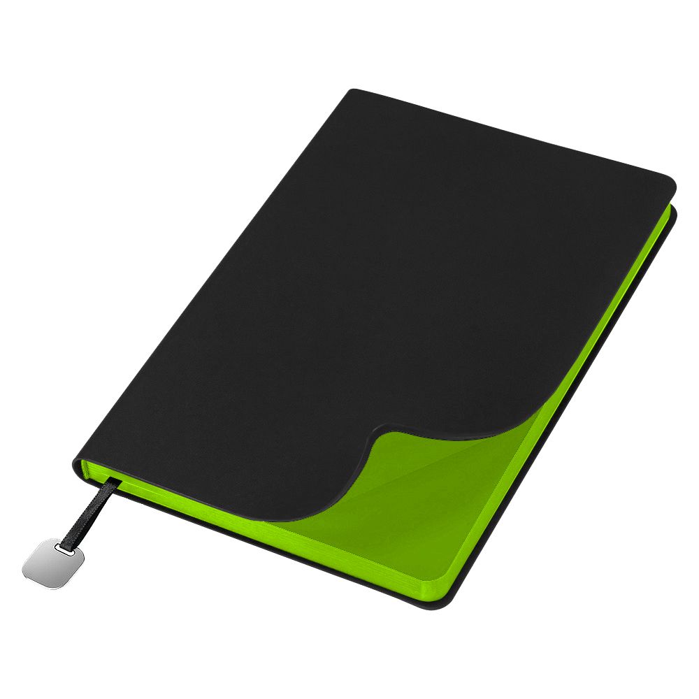 Ежедневник Flexy Latte Soft Touch Black Edition Color А5, черный/салатовый, недатированный