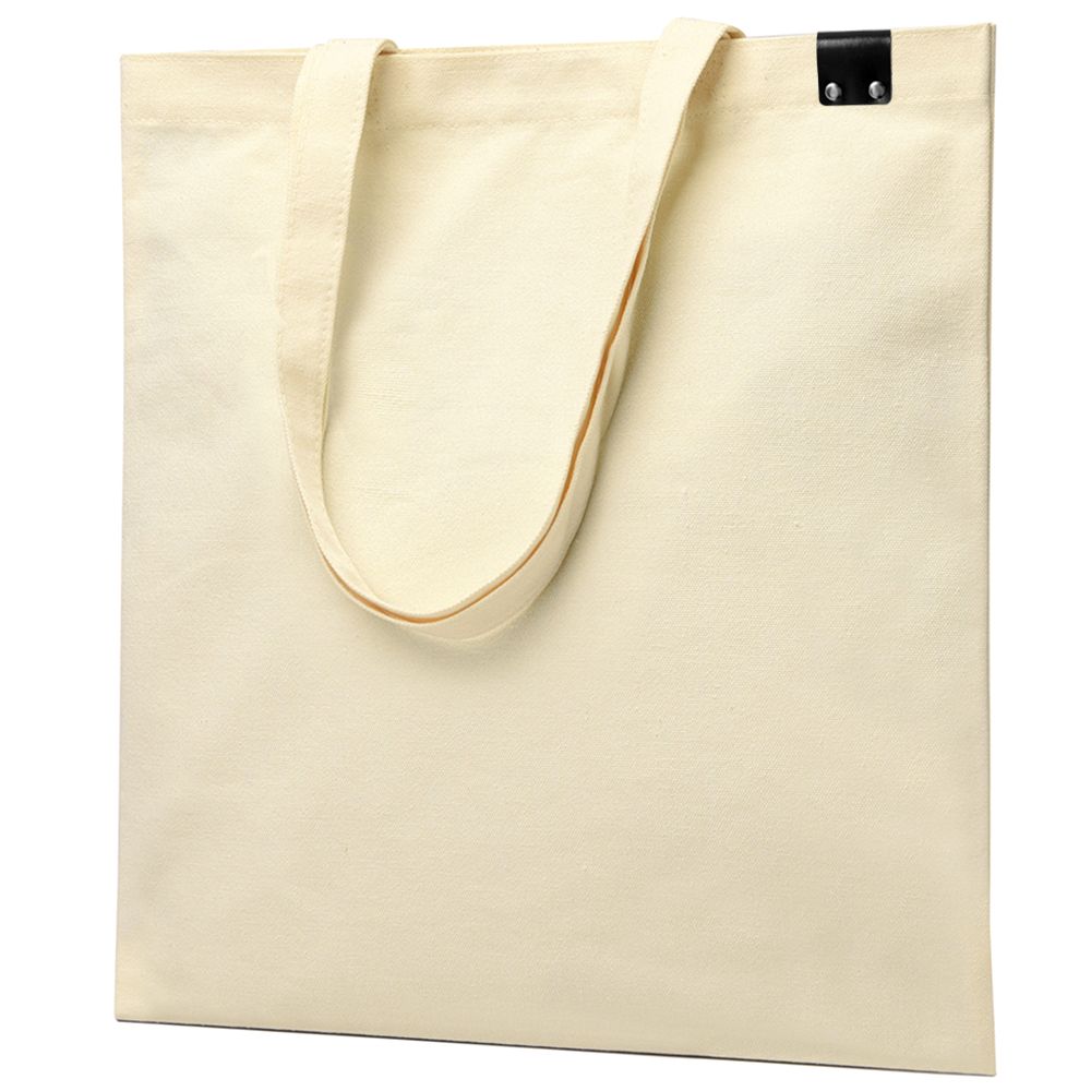 Сумка для покупок IVORY 325 г/м² с PU нашивкой, чёрный