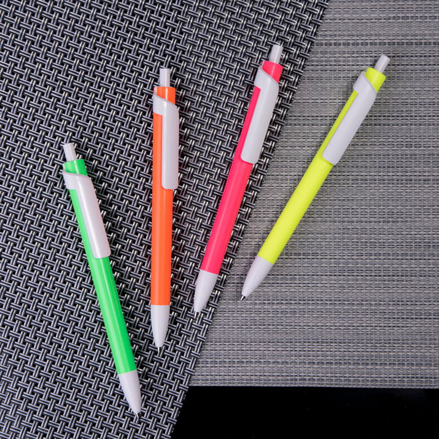 FORTE NEON, ручка шариковая, неоновый зеленый/белый, пластик