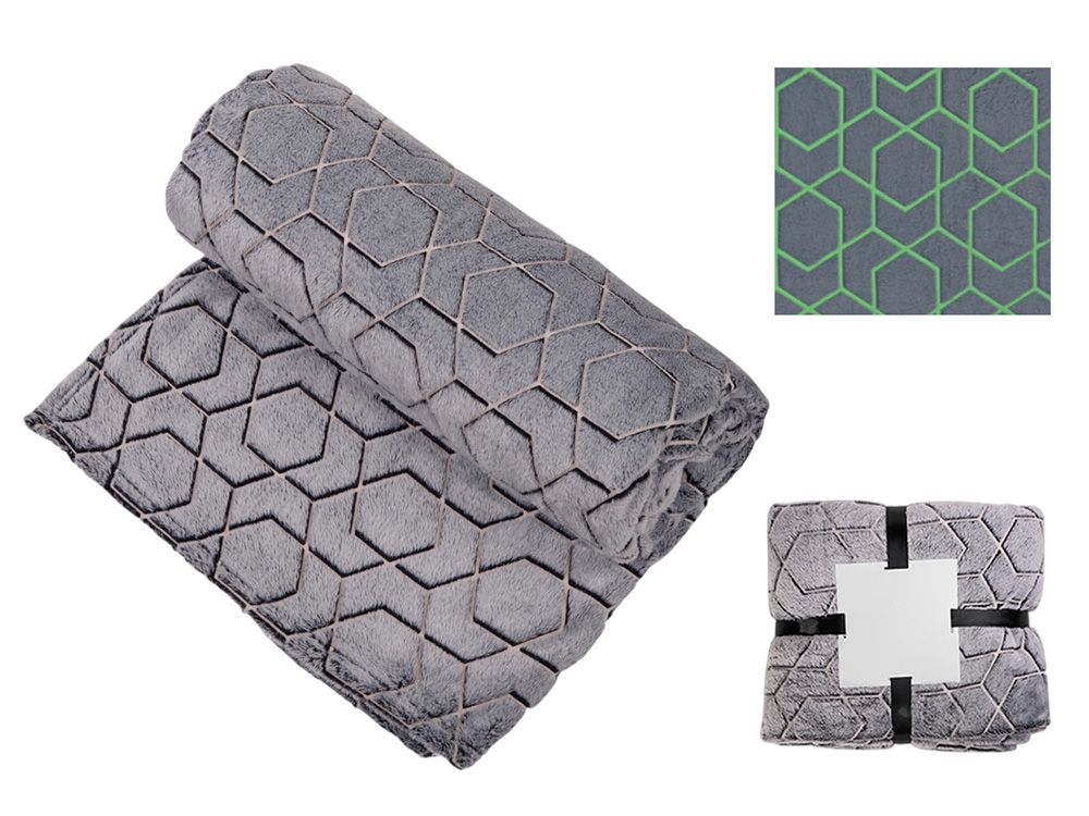 Светящийся в темноте плед Lattice черный