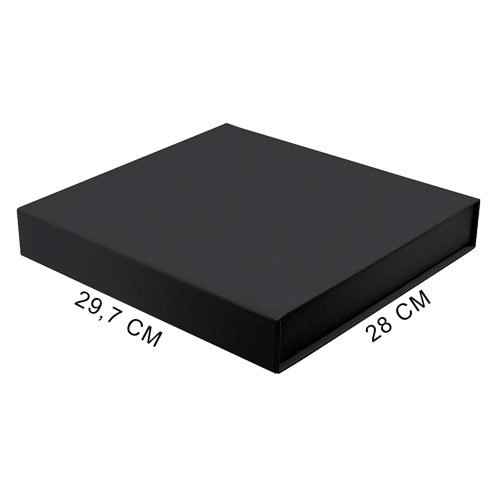 Подарочная коробка, размер 29,7*28,0*4,5 см, Solution Prestige Magnum Soft Touch с магнитным клапаном под индивидуальную вырубку, черная