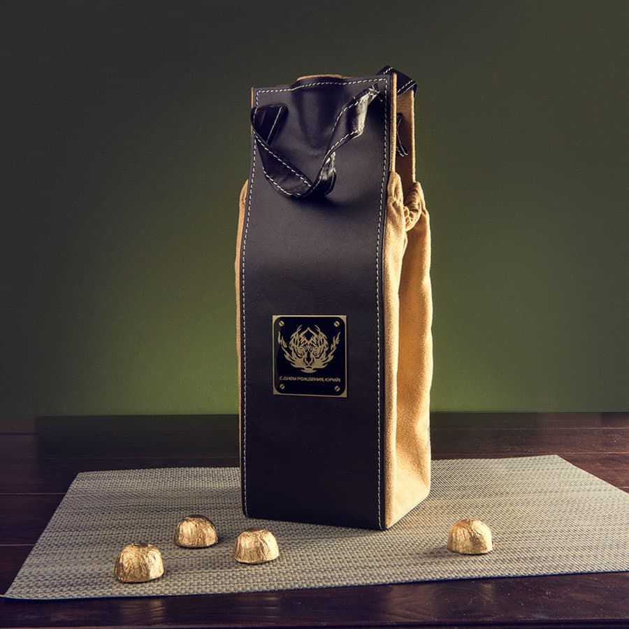 Кейс для бутылки вина; 11х11х31 см; искуccтвенная кожа