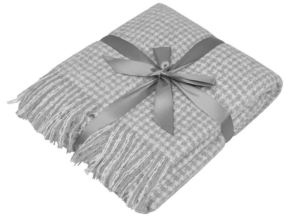 Акриловый плед Harp 130x180 см, белый/холодный серый