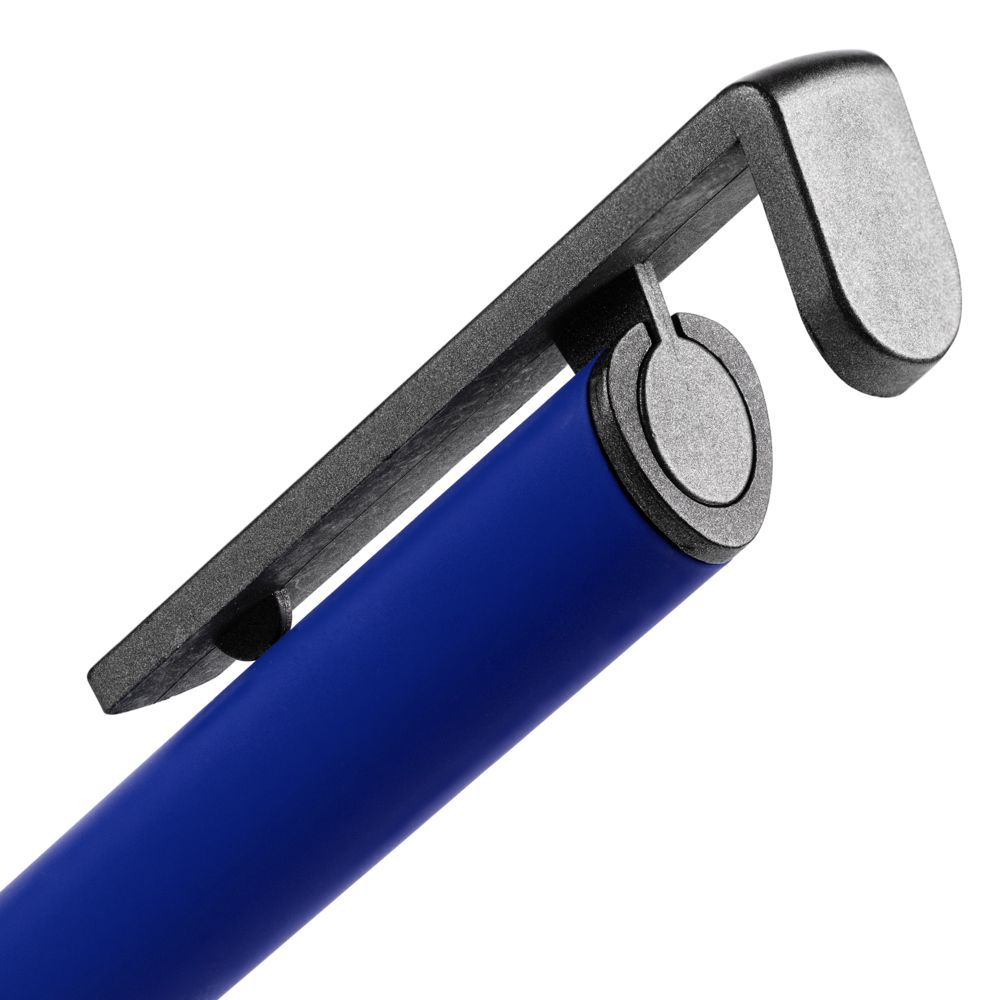 Ручка шариковая Standic Soft Touch с подставкой для телефона, синяя