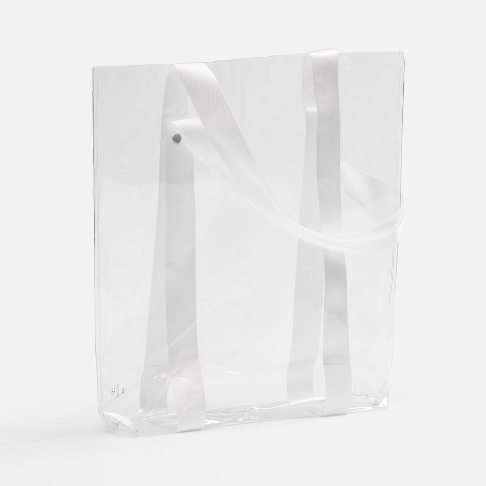 Шопер Clear Fest, ver.2, прозрачный с белыми ручками