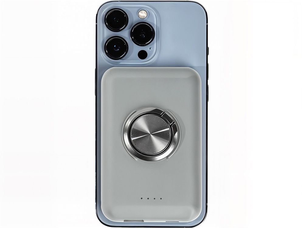 Магнитный беспроводной внешний аккумулятор "MagnetIQ", 5000 mah, 10 W, серый Cool gray 7C
