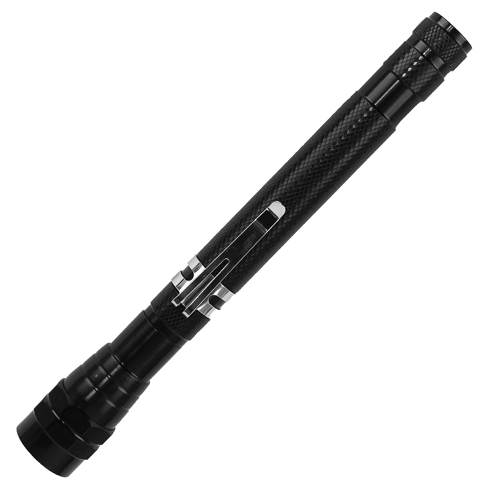 Фонарь телескопический Tools Flashlight, с магнитом, черный