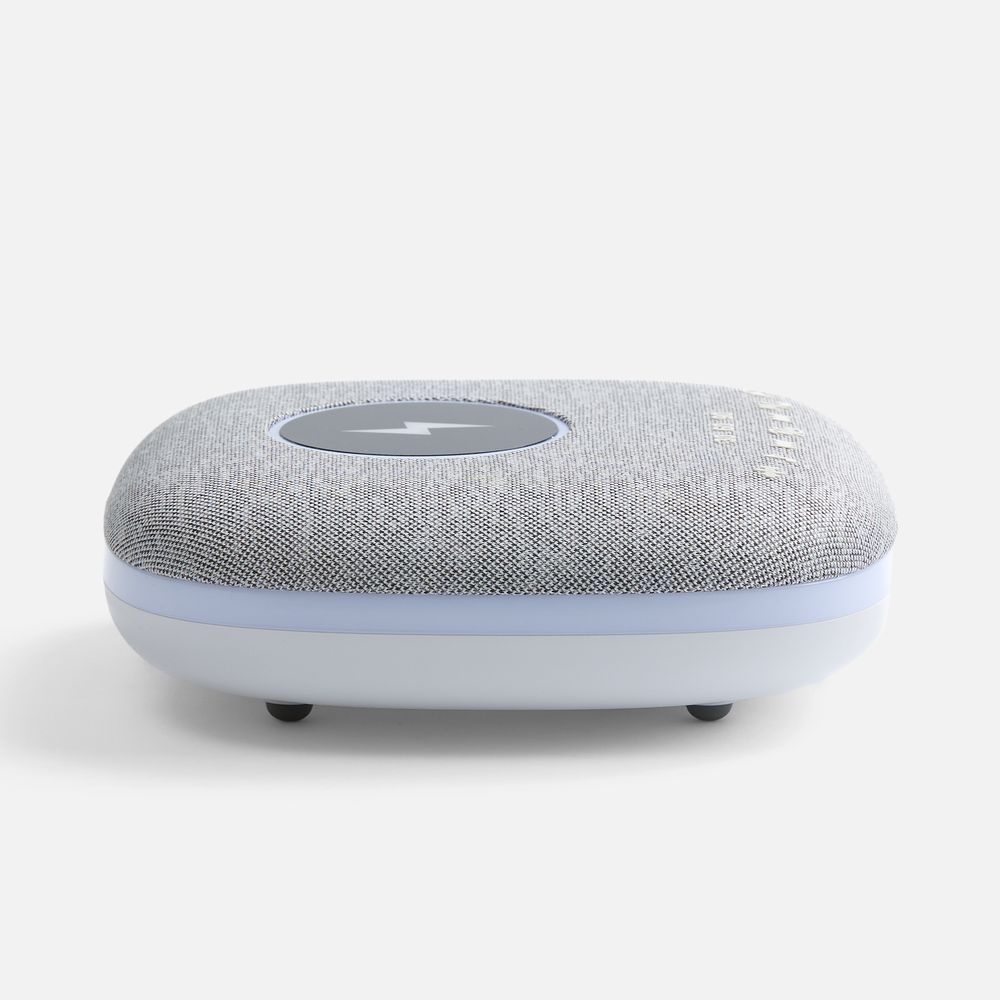 Bluetooth колонка с беспроводной зарядкой и подсветкой Terrafonic, серая