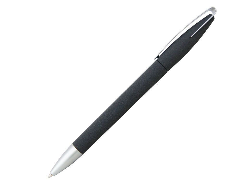 Ручка шариковая, автоматическая, пластиковая, металлическая, softgrip, черная/серебристая