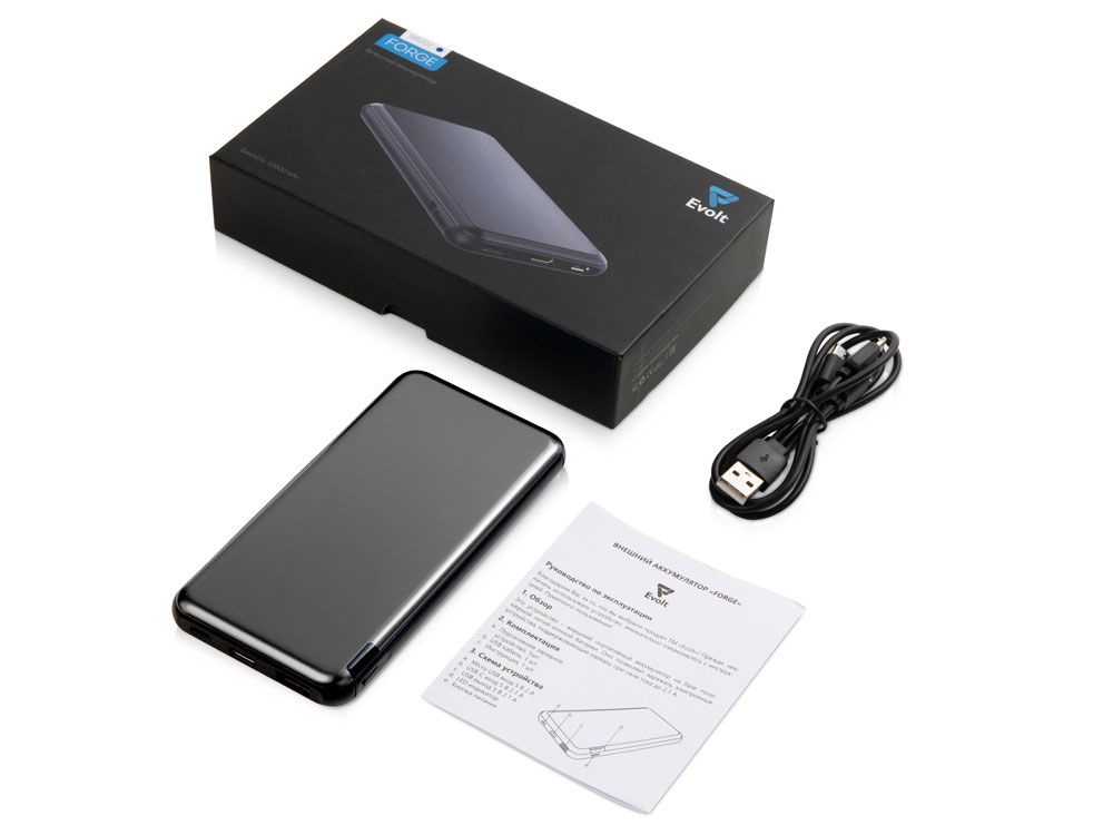Внешний аккумулятор «Forge» v.2, металл, 10000mah, серый
