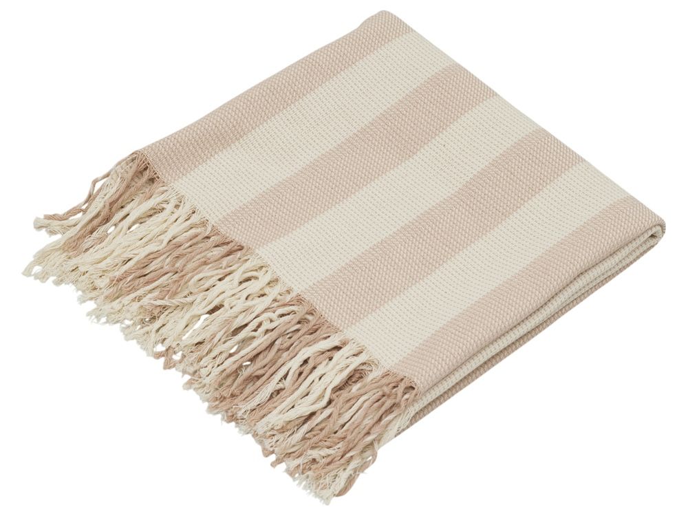 Плед «Reglet» из хлопка с бахромой