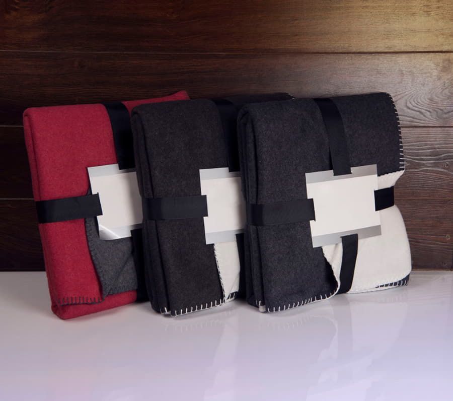 Плед  "Твин" двусторонний, синий/белый,  130х150 см; плотность 350 г/м2