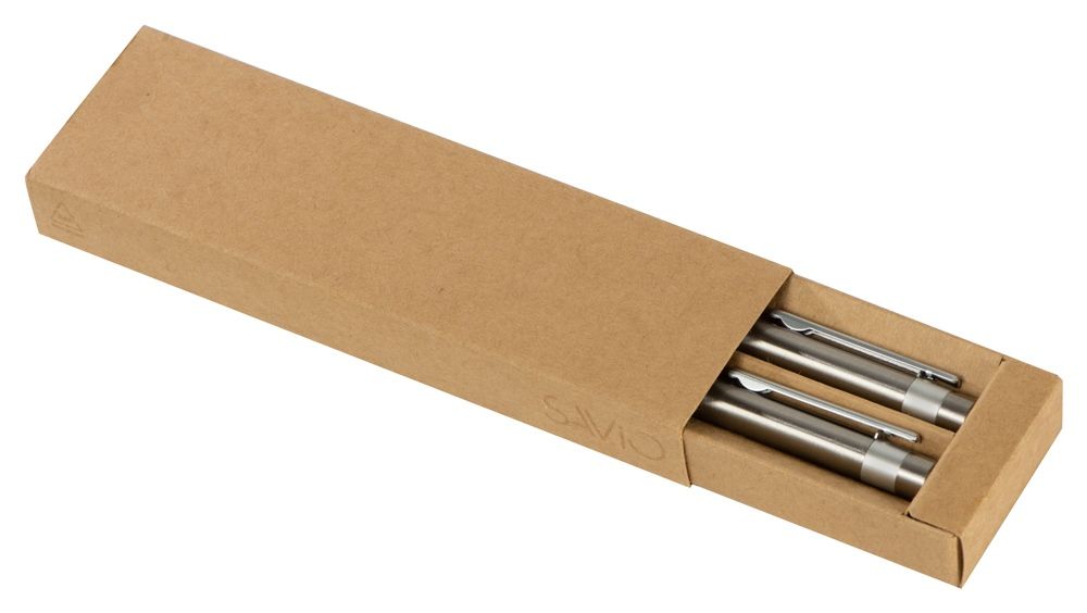 Футляр для 2 ручек из переработанного картона "Recycard", натуральный