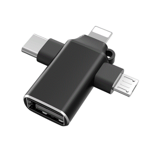 Переходник (адаптер) OTG 4 в 1 (micro USB, Lightning, Type C, USB A