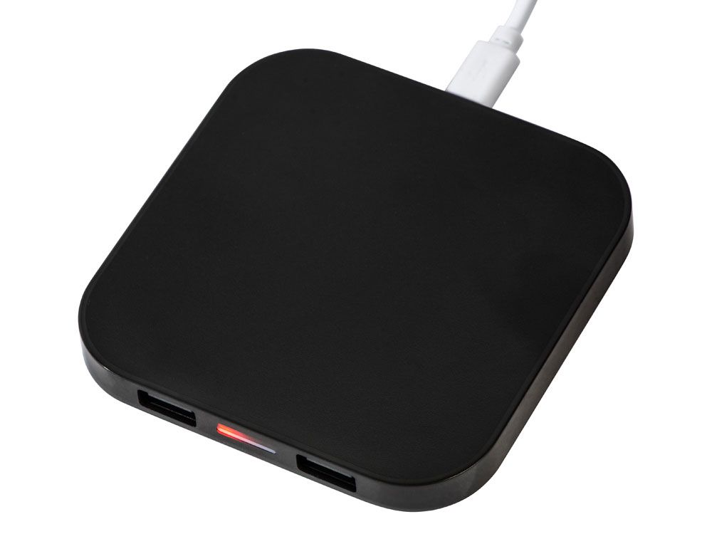 Беспроводная зарядка «Tile» с 2 USB-A, 5 Вт, черный