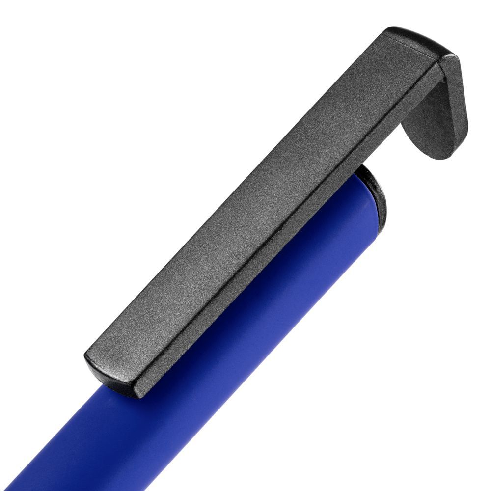 Ручка шариковая Standic Soft Touch с подставкой для телефона, синяя
