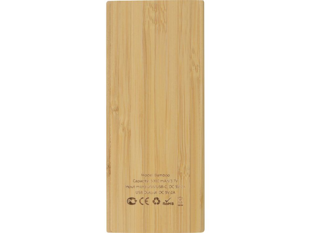 Внешний аккумулятор из бамбука "Bamboo", 5000 mAh