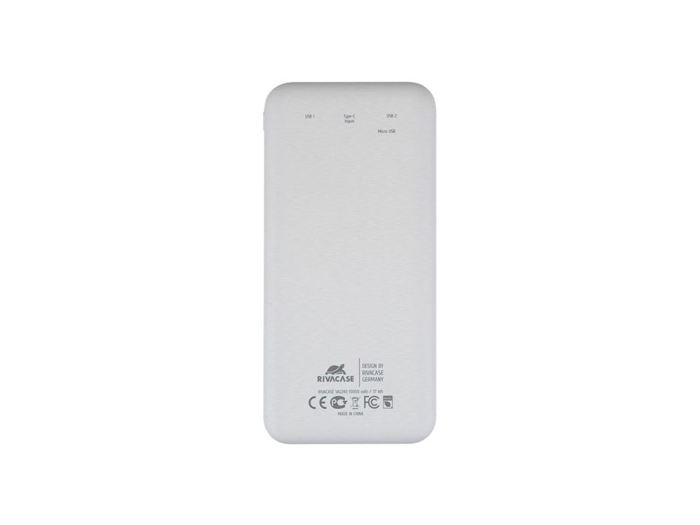 RIVACASE VA2240 (10000mAh) с дисплеем, белый, внешний аккумулятор 12/48
