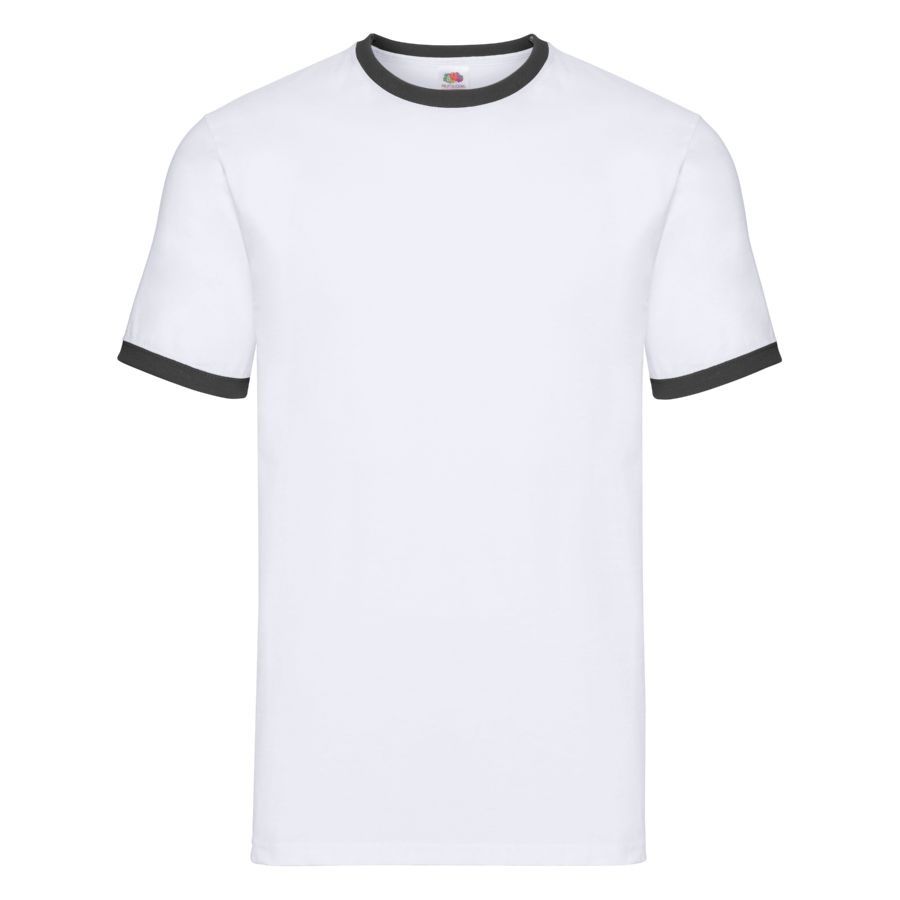 Футболка "Ringer T", белый с черным_S, 100% х/б, 160 г/м2