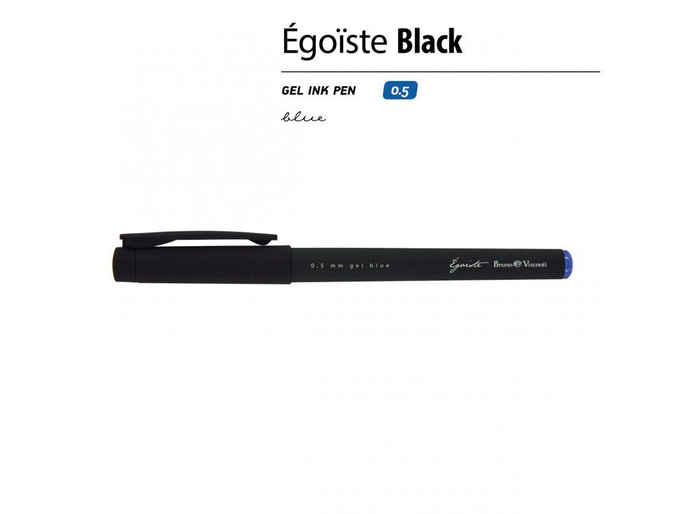 Ручка "Egoiste.BLACK" гелевая в черном корпусе, 0.5мм, синяя