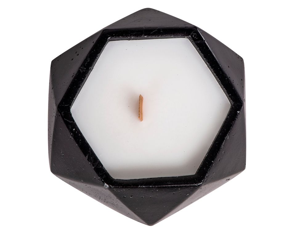 Свеча в декоративном стакане "Geometry", черный