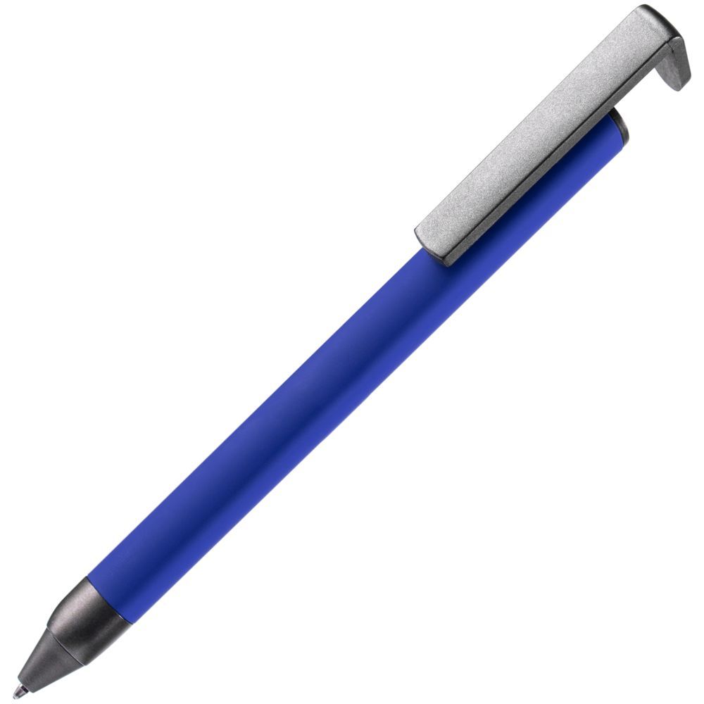 Ручка шариковая Standic Soft Touch с подставкой для телефона, синяя