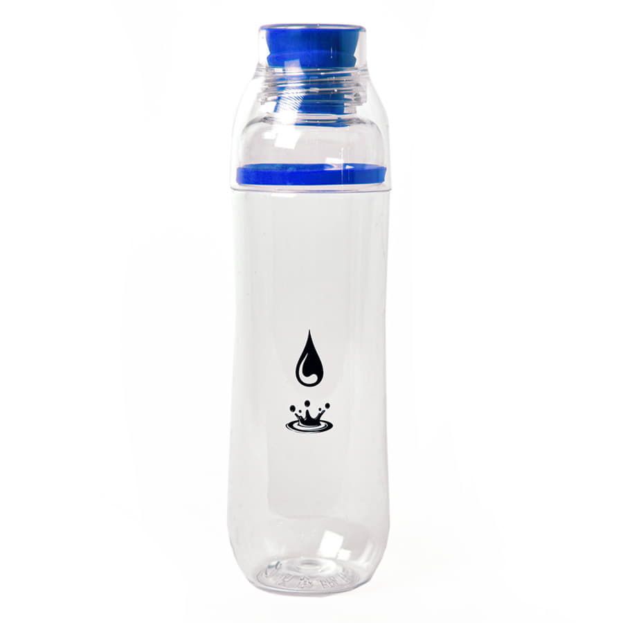 Бутылка для воды FIT, 700 мл; 24,5х7,4см, прозрачный с серым, пластик rPET