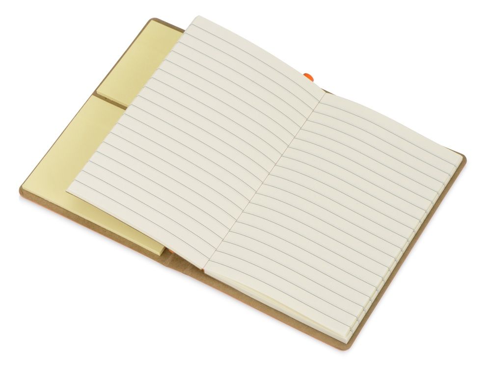 Блокнот А6 «Write and stick» с ручкой и набором стикеров, оранжевый